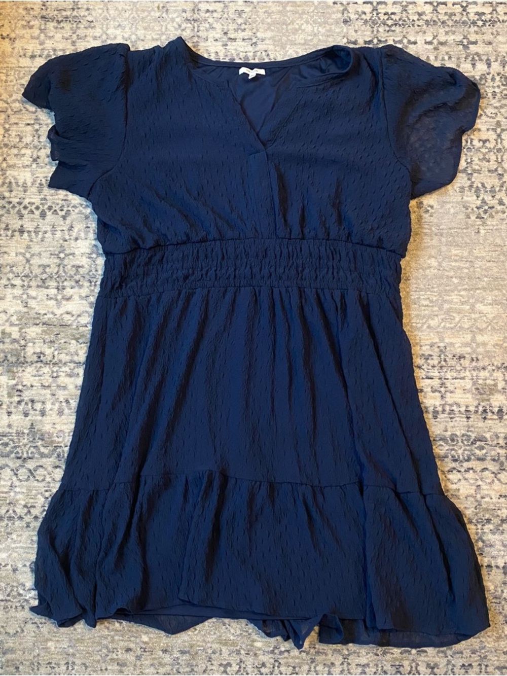 Maurices Navy Textured V-Neck Blouse